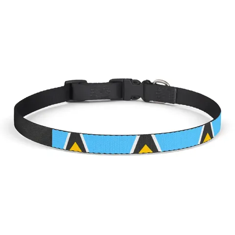 Saint Lucia Blue Triangle Peak Clip-on Pet Collar — front view