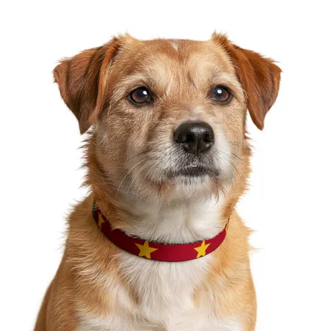 Suriname Red Green White Star Clip-on Pet Collar — other view