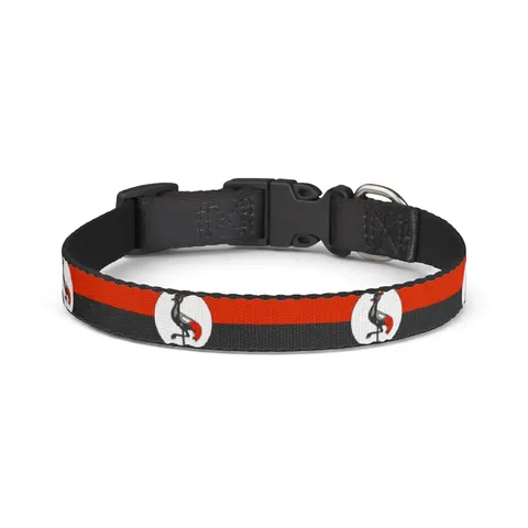 Uganda Black Yellow Red Bands Clip-on Pet Collar — front view