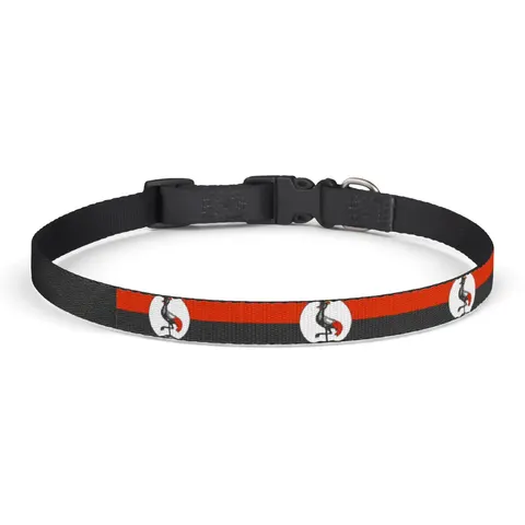 Uganda Black Yellow Red Bands Clip-on Pet Collar — front view