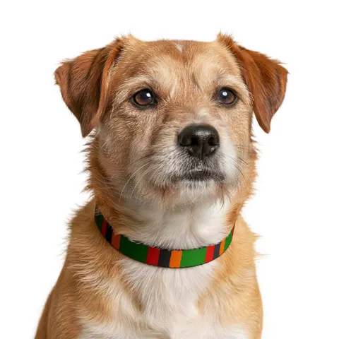 Zambia Green Field & Orange Eagle Clip-on Pet Collar — other view