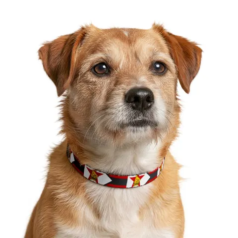 Zimbabwe Stripes & Triangle Clip-on Pet Collar — other view