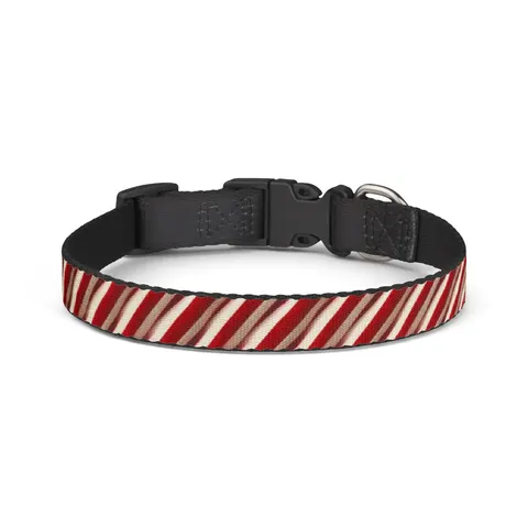 Holiday Candy Cane Twist Clip-on Pet Collar — front view