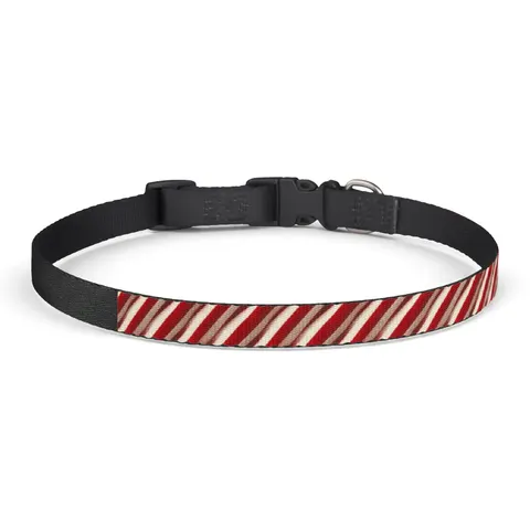 Holiday Candy Cane Twist Clip-on Pet Collar — front view