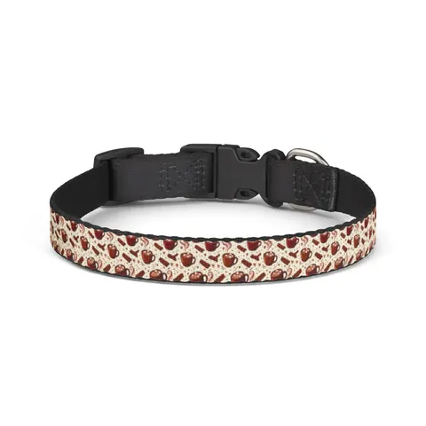 Holiday Hot Cocoa & Marshmallows Clip-on Pet Collar — front view