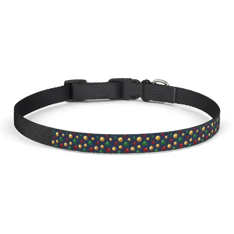 Holiday Glass Ornament Scatter Clip-on Pet Collar — front view