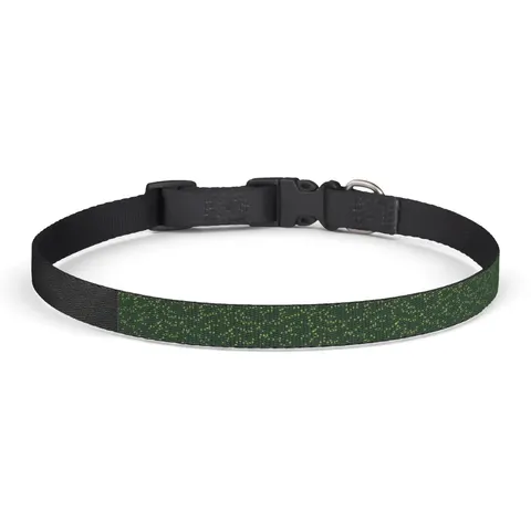 Holiday String Lights on Green Clip-on Pet Collar — front view