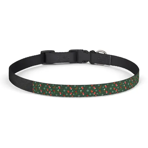 Holiday Ugly Sweater Icons Clip-on Pet Collar — front view