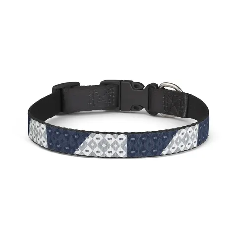 Jackson State 1877 Blue & White Split Clip-on Pet Collar — front view