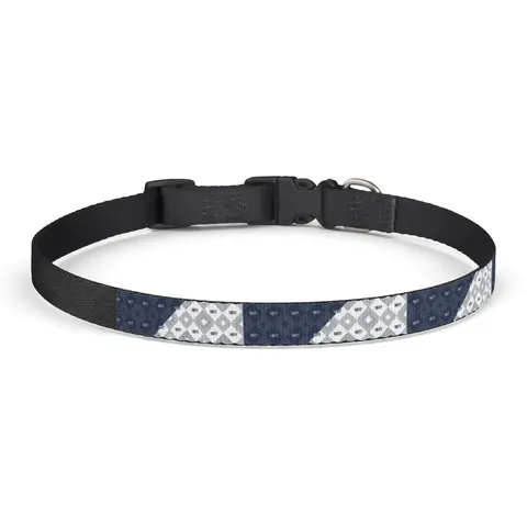 Jackson State 1877 Blue & White Split Clip-on Pet Collar — front view