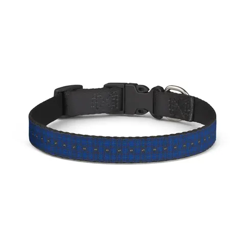 Livingstone 1879 Blue & Black Clip-on Pet Collar — front view