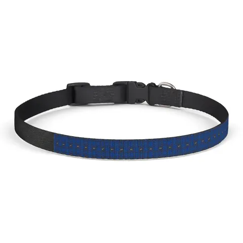 Livingstone 1879 Blue & Black Clip-on Pet Collar — front view