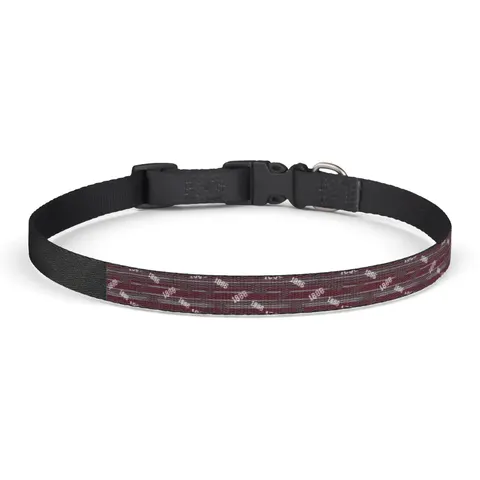 UMES 1886 Maroon & Grey Clip-on Pet Collar — front view