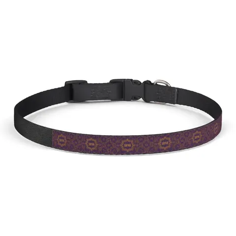 Miles 1898 Purple & Gold Clip-on Pet Collar — front view