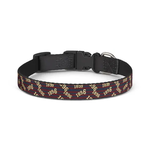 SC State 1896 Garnet & Blue Clip-on Pet Collar — front view