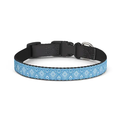 Saint Augustine's 1867 Blue & White Clip-on Pet Collar — front view