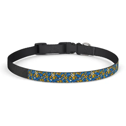 Streetwear Black/White Stencil Clip-on Pet Collar — front view