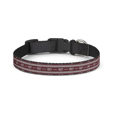 Texas Southern 1927 Maroon & Grey Clip-on Pet Collar — front view