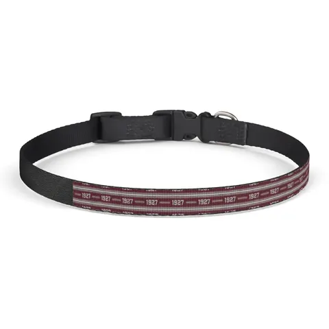 Texas Southern 1927 Maroon & Grey Clip-on Pet Collar — front view