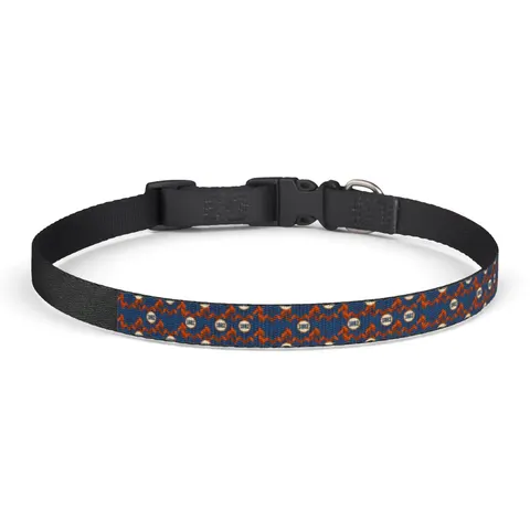 Virginia State 1882 Orange & Blue Clip-on Pet Collar — front view