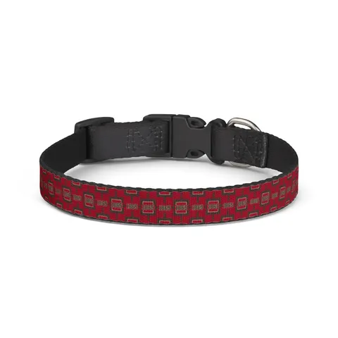 Virginia Union 1865 Crimson & Black Clip-on Pet Collar — front view