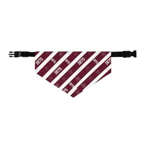Alabama A&M 1875 Maroon & White Pet Bandana Collar — other view