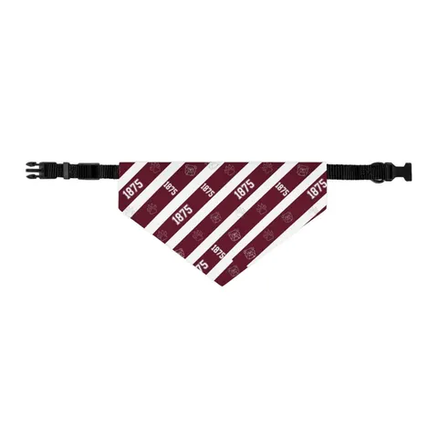 Alabama A&M 1875 Maroon & White Pet Bandana Collar — other view