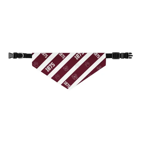 Alabama A&M 1875 Maroon & White Pet Bandana Collar — other view
