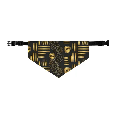 Alabama State 1867 Black & Gold Pet Bandana Collar — other view
