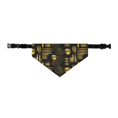 Alabama State 1867 Black & Gold Pet Bandana Collar — other view