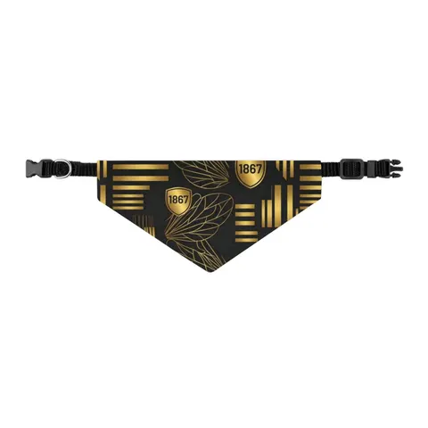 Alabama State 1867 Black & Gold Pet Bandana Collar — other view