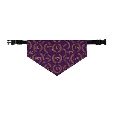 Alcorn 1871 Purple & Gold Academic Pet Bandana Collar — other view