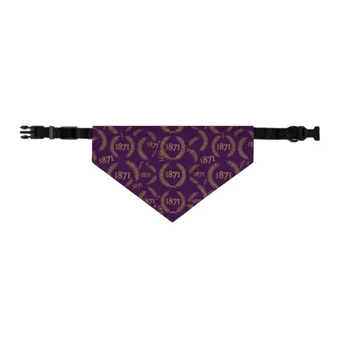 Alcorn 1871 Purple & Gold Academic Pet Bandana Collar — other view
