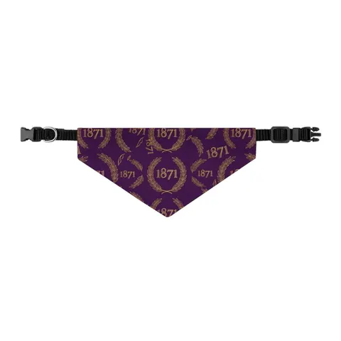 Alcorn 1871 Purple & Gold Academic Pet Bandana Collar — other view