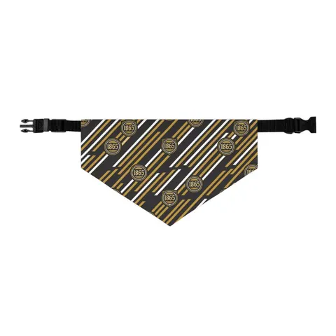 Bowie State 1865 Black & Gold Panel Pet Bandana Collar — other view