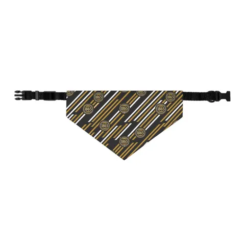 Bowie State 1865 Black & Gold Panel Pet Bandana Collar — other view