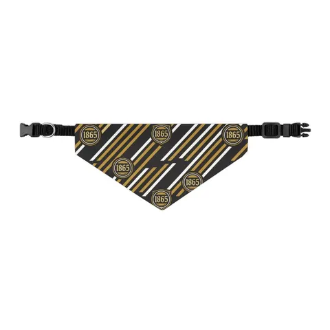 Bowie State 1865 Black & Gold Panel Pet Bandana Collar — other view