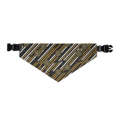Bowie State 1865 Black & Gold Panel Pet Bandana Collar — other view