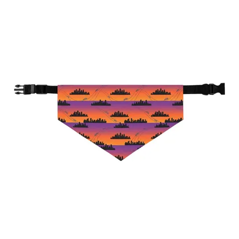 Atlanta Skyline Sunset Silhouette Pet Bandana Collar — other view