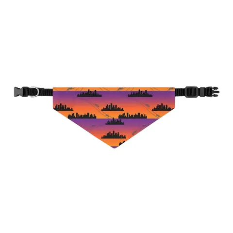 Atlanta Skyline Sunset Silhouette Pet Bandana Collar — other view