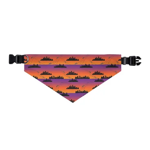 Atlanta Skyline Sunset Silhouette Pet Bandana Collar — other view