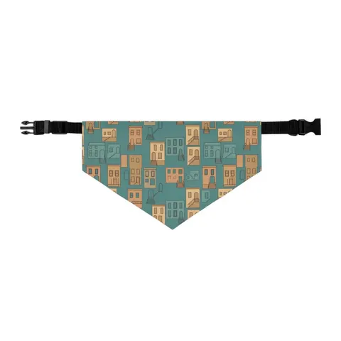Baltimore Rowhouse Stoops Pet Bandana Collar — other view