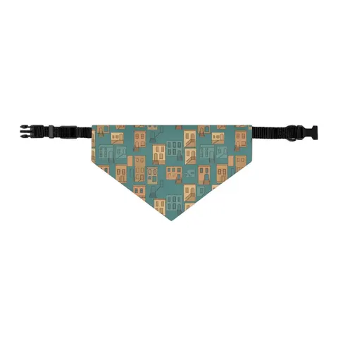 Baltimore Rowhouse Stoops Pet Bandana Collar — other view