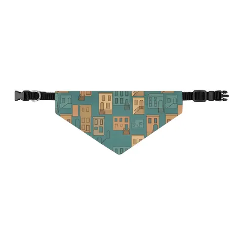 Baltimore Rowhouse Stoops Pet Bandana Collar — other view
