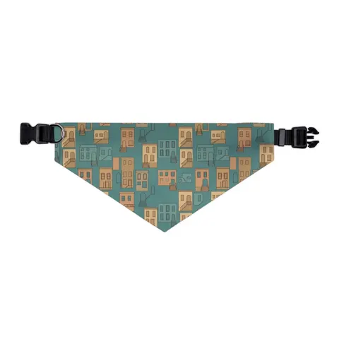 Baltimore Rowhouse Stoops Pet Bandana Collar — other view