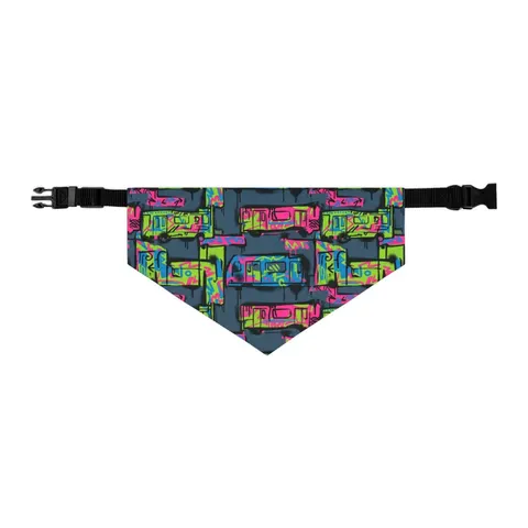 The Bronx Graffiti Train Panels Pet Bandana Collar — other view