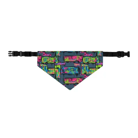 The Bronx Graffiti Train Panels Pet Bandana Collar — other view