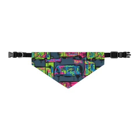 The Bronx Graffiti Train Panels Pet Bandana Collar — other view