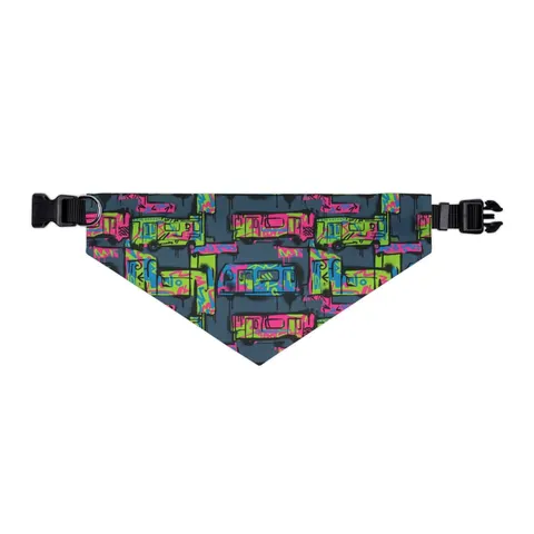 The Bronx Graffiti Train Panels Pet Bandana Collar — other view