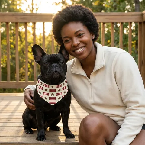 DC Chocolate City Flag Stars Pet Bandana Collar